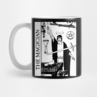 The Magician Tarot Card Black and White Mug